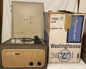 Westinghouse H75AC1 Suitcase record player Speaker Tweed Amp Amplifier Turntable