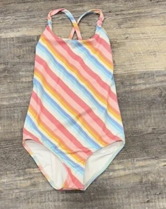 Billabong Magic Hour One Piece Bathing Suit Size 8-10 girls Striped Excellent - Picture 1 of 3
