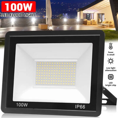 HOT 100W Watt Led Flood Light Outdoor Security Garden Yard Spotlight Lamp IP66 - Image 1 of 4