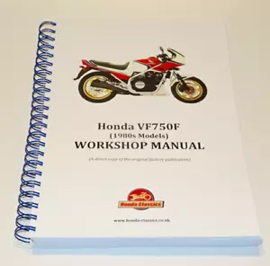 Honda VF750F V4 1980s Fabbrica Officina Shop Manuale Libro Riproduzione HWM046 - Foto 1 di 7