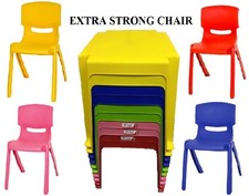 SET TAVOLO E SEDIE IN PLASTICA PER BAMBINI FORTI SEDIE DA GIARDINO INTERNO ESTERNO
