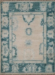 Gedeckter Oushak Türkischer Traditioneller 2x3 Teppich Handgeknüpft Wolle Orient Foyer Carpet - Bild 1 von 12