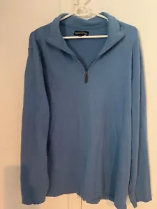 J. Crew Mens Mercantile 1/4 Zip Pullover Shirt Light Blue Preppy Sz XL - Picture 1 of 3