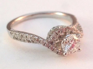 Zierlicher runder Diamant-Verlobungsring Halo Pave - Bild 1 von 9