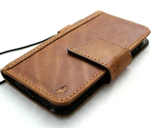 Genuine Leather Case Fo Apple iPhone 12 Mini Wallet Vintage Tan Magnetic Cover - Picture 1 of 8
