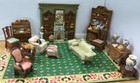 Dollhouse Furniture ?Library/Living Room? 13Ct Set Vtg Popular Imports Polystone