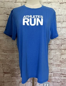Under Armour Mujer XL Running Heat Gear Camiseta Azul NUEVA - Imagen 1 de 5