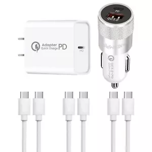 For Samsung Galaxy A55 A54 A25 A16 A13 5G Fast Wall Car Charger USB Type C Cable - Picture 1 of 33