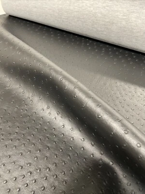  Vinyl Faux Ostrich fake Leather Upholstery 56" Wide Black fabric - Image 1 of 2