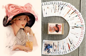 Playing Cards (Poker Deck 54 Cards) Edwardian Elegance Romantic Ladies Art 178 - Picture 1 of 5