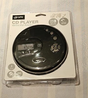 GPX PC332B Portable CD Player FM Radio Stereo Antiskip Protection Earbuds Black. - Image 1 of 2