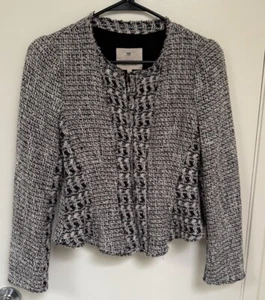 Chic Women's Rebecca Taylor Mixed Tweed And Metallic Jacket, Size 4 - Moto Coco - Picture 1 of 7