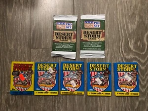 1991 Desert Storm Trading Card Pack Lot (2 ProSet 5 Topps) NEU - Bild 1 von 11