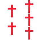 5pcs Church Wall Ornament Party Cathedral Wall Cross Sticker Cloth Wall Sticker