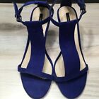 Forever 21 Women's Sz 6 Heels Sandals Cobalt Blue Suede