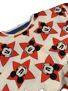 VTG Reversible Micky Mouse Red Stars/Bliue & Yellow Strips Sweatshirt XL Unisex - Picture 1 of 5