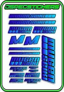 MUGEN SEIKI RC STICKER SHEET 1/8 BUGGY 1/10 CAR MTX6R MBX7R MRX6 GT ECO BLUE BLE - Picture 1 of 7