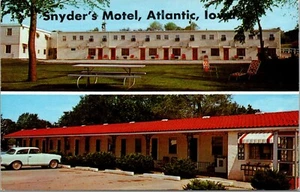 Snyder's Motel Atlantic Iowa Postcard - Picture 1 of 2