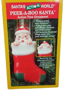 Peek A Boo Santa Motion Ornament Santa's Action World Kurt S Adler In Box - Picture 1 of 17