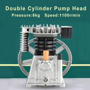 Twin Cylinder Replacement 2/2.95HP Air Compressor Head Pump Piston W/ Silencer - Picture 1 of 11
