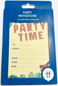 Partyeinladungen mit Umschlägen, 8er Pack, Dinosaurier Motiv, nagelneu - Bild 1 von 2