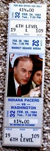 VINTAGE INDIANA PACERS TICKET STUB v WASHINGTON BULLETS 1983-84 - MINT! - Picture 1 of 1