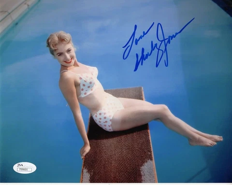 SHIRLEY JONES HAND SIGNED 8x10 COLOR PHOTO      YOUNG+SEXY BIKINI POSE       JSA Cover