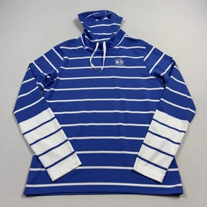 Ralph Lauren Polo Golf Pebble Beach Funnel Neck Striped Top Blue White Women's M - Picture 1 of 10