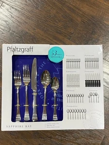 Pfaltzgraff Everyday Sapphire Bay Stainless Steel 53-Piece Flatware Service 8 - Picture 1 of 8