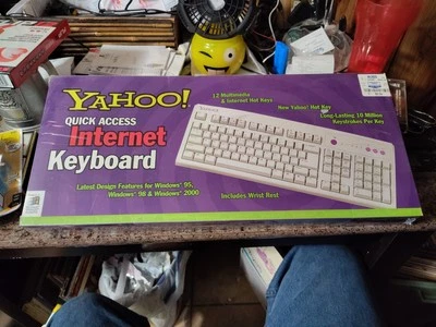 RARE NEW SEALED Yahoo! Quick Access Internet Keyboard Vintage Windows 95 98 2000 - Image 1 of 4