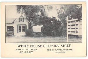 WHITE HOUSE COUNTRY STORE Pasadena, CA Covered Wagon Pottery Vintage Postcard - Picture 1 of 2