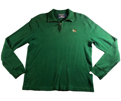 Suéter American Living Para Hombres 1/4 Cremallera Talla M Verde Logo Bordado Manga Larga Foto 1 de 4