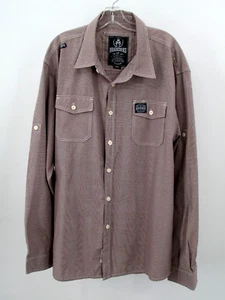 AKADEMIKS NYC Button Up Shirt Men 4XL Burgundy Long Sleeve Pockets Casual - Picture 1 of 15