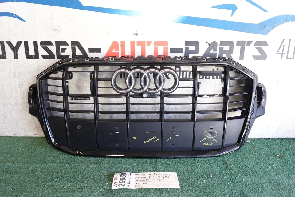 w/damages 2020 2021 2022 2023 AUDI Q7 S-LINE QUATTRO FRONT GRILLE OEM AY29668 - Image 1 of 4