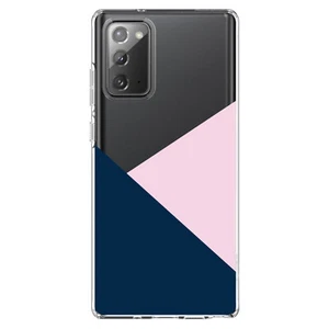 Clear Case for Galaxy Note Color Block Navy & Pink - Picture 1 of 7