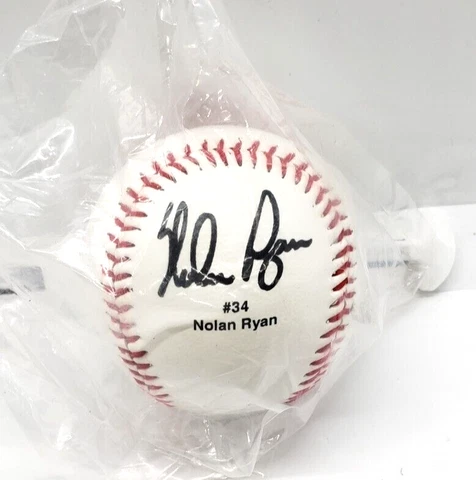 Commemorative #34 Nolan Ryan Baseball Facsimile Autograph & Career Stats NEW Cover