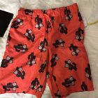 Boys Red/Black Sunglasses Cactus Print Swim Trunk Board Shorts Size 16-18 Husky