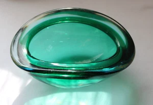 Flavio Poli for Seguso Cobalt Sommerso Geode Bowl Murano c. 1960s Three Layer - Picture 1 of 12