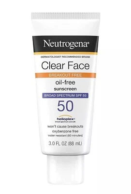 Neutrogena Clear Face Líquido Sin Aceite Protector Solar Amplio Espectro FPS 50 3oz Foto 1 de 2