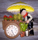 Vintage 1977 New Haven Burwood Products Clock Man with Garden Cart