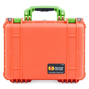 Orange & Lime Green Pelican 1450 case. With Foam. - Picture 1 of 3