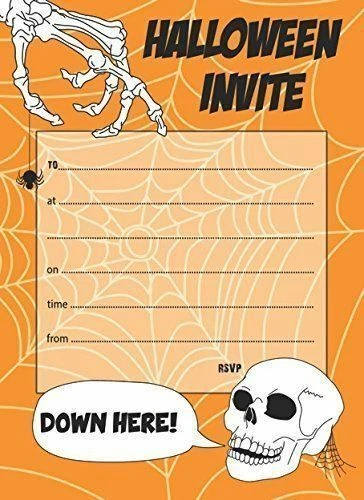 Pack of 20 Quality Halloween Party Invitations with Orange Envelopes - Invites - Image 1 of 1