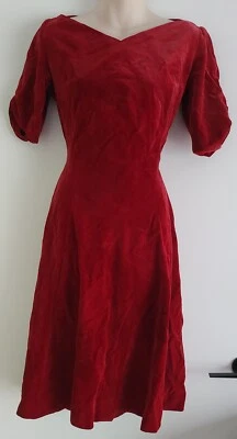 Vintage Selincourt Designed by Jane Derby Marron Velour Dress, Size: 14 - image 1 of 4