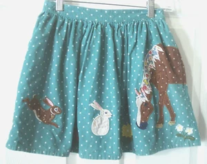 Mini Boden Corduroy Horse Floral Bunny Appliqué Skirt Size 11/12 NEW - Picture 1 of 9