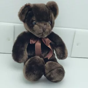 B.J. Toy Company Dark Brown Bear 12" Plush Stuffed Animal Toy Very Soft Vintage - Picture 1 of 6