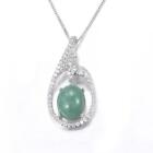 Espree sterling silver pendant set with green adventurine and cubic zirconia
