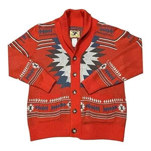 Cinch Medium Azteken Western Cardigan Pullover rot Schalkragen Cowboy Strick Jacke - Bild 1 von 5
