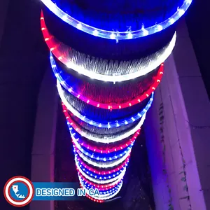 Russell Decor LED Rope lights 10-200ft Red White Blue Patriots Independence Day - Picture 1 of 7