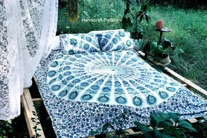Indisches Mandala Baumwolle Bettdecke Zwilling Bettbezug & Kissen Wohndeko Decke - Bild 1 von 2