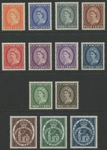 St Vincent Stamps QEII 1955/63 SG189/200 (Incl SG194a) MM Cat £29+£2.75 Fine - Picture 1 of 2